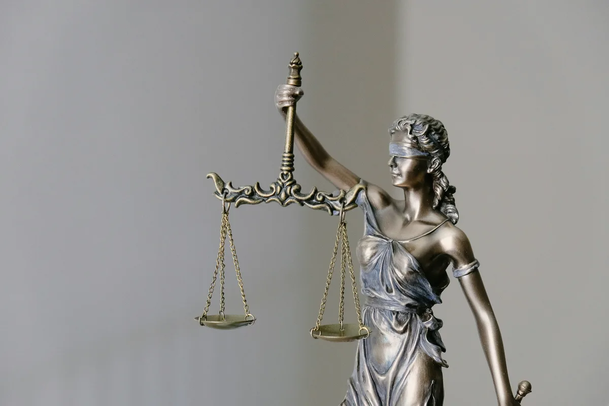 Lady Justice statue with scales